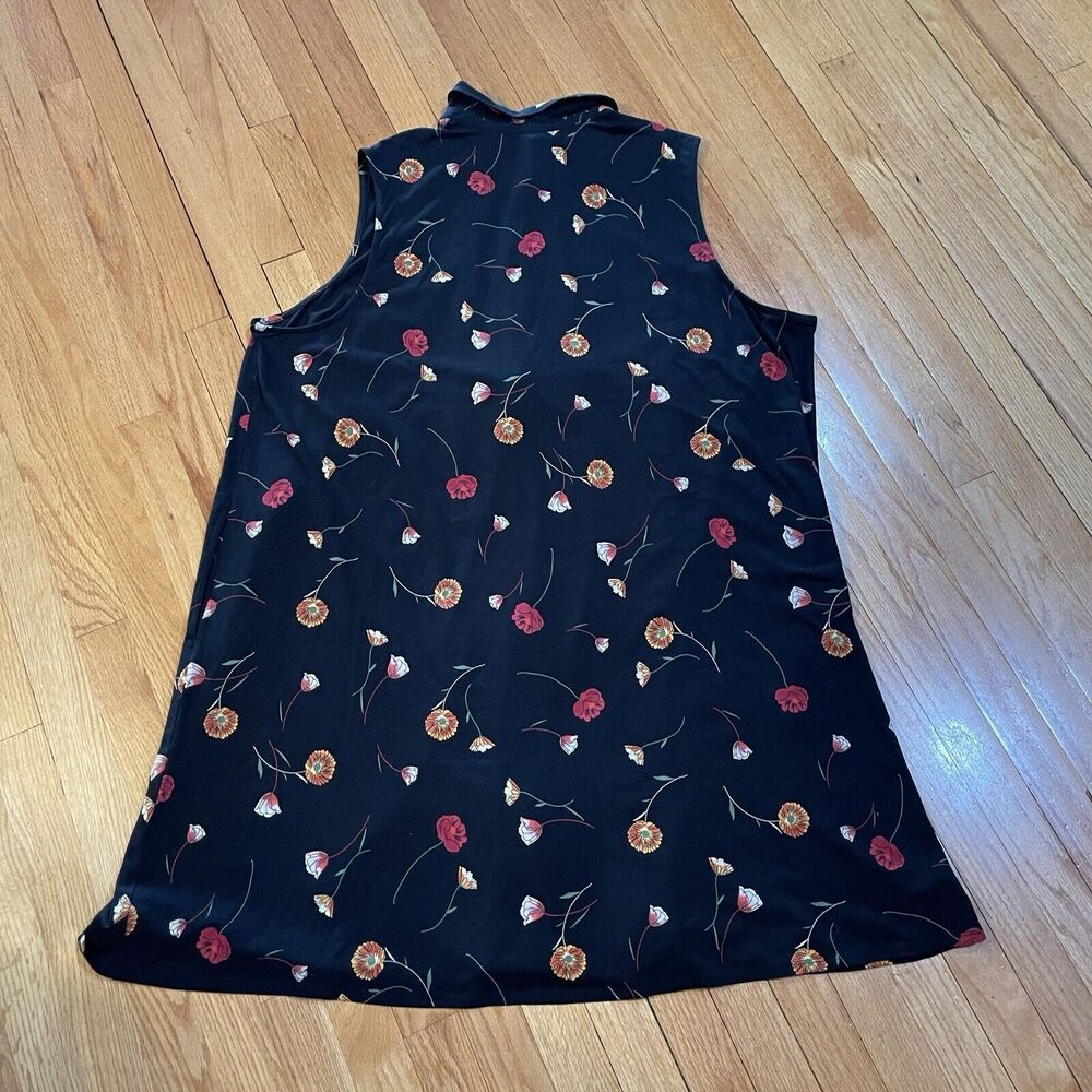 J. Jill Women Jersey Sleeveless Shirt Dress Plus Size 4X Black Floral NEW NO TAG - Picture 13 of 14